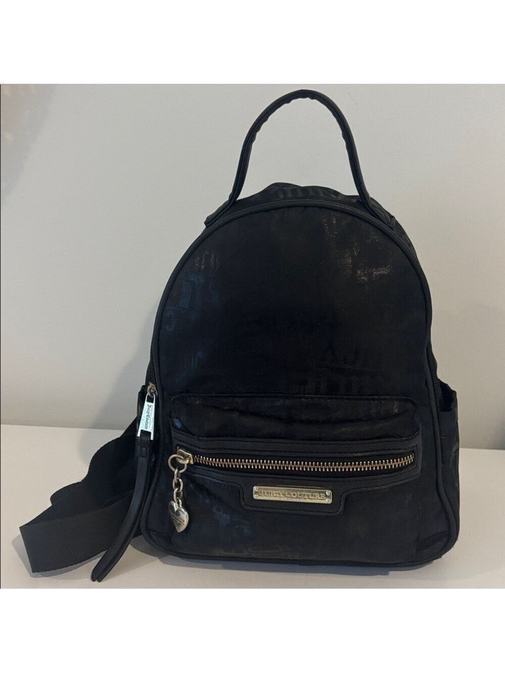JUICY COUTURE Ransom Note mini backpack black adjustable straps zip pockets